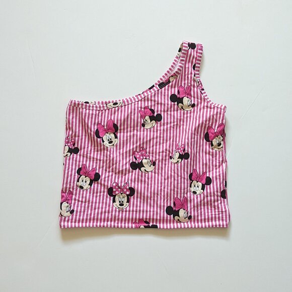 Wild RIch Kids Pink Stripes Minnie One Strap Crop NWOT  womens size LARGE - Picture 4 of 4
